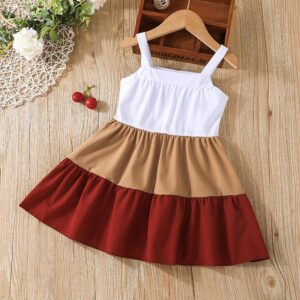 Kids Toddler Girls Fashion Colorblock Dress