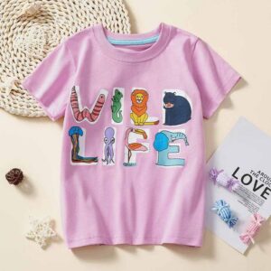 Kids Toddler Boys Girls Casual Cute Cartoon Animal Print Short Sleeve T-Shirt