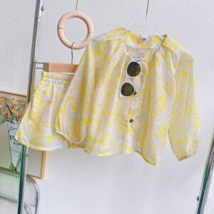 Kids Toddler Girls Fashion Casual Tiny Flower Print Long Sleeve Shirt Shorts Set
