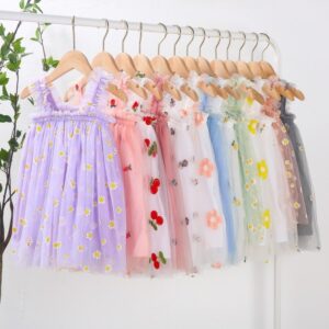 Kids Toddler Girls Fashion Sling Embroidered Sweet Dress