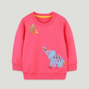 Kids Toddler Girls Casual Cute Cartoon Pattern Long Sleeve Round Neck Sweatshirts