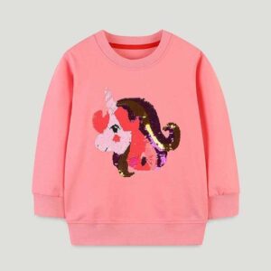 Kids Toddler Girls Casual Cute Cartoon Pattern Long Sleeve Round Neck Sweatshirts