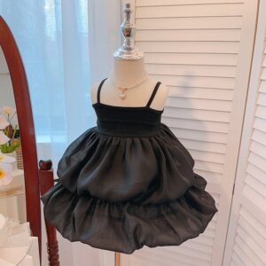 Kids Toddler Girls Casual Cute Solid Color Creased Sleeveless Cami Dress