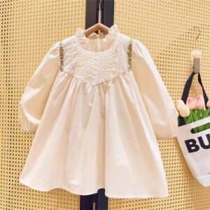 Kids Toddler Girls Casual Vintage Tiny Flower Long Sleeve Dress