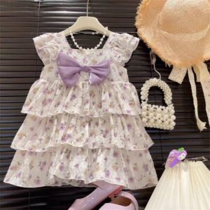 Kids Toddler Girls Casual Cute Tiny Flower Print Sleeveless Dress