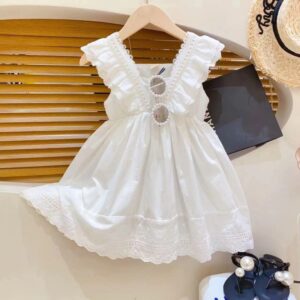 Kids Toddler Girls Casual Cute Solid Color Lace Sleeveless Dress