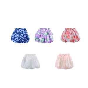 Kids Girls Flower Bud High Waist Thin Bloomer Shorts