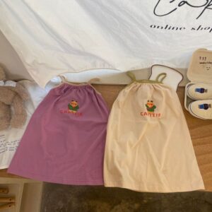 Kids Girls Cute Cartoon Pattern Sleeveless Loose Slip Dress