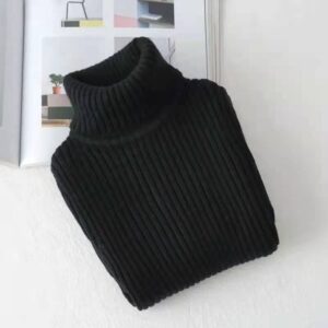 Girls Autumn Casual Long Sleeve Turtle Neck Solid Color Knitwear