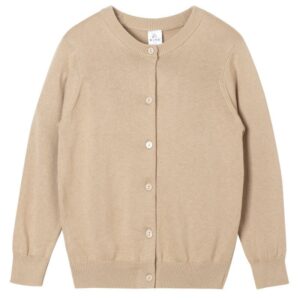 Kids Autumn Winter Casual Long Sleeve Round Neck Solid Color Single-breasted Coat