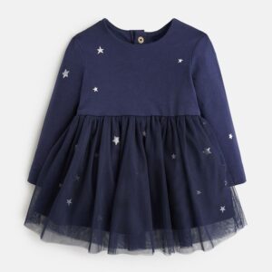 Girls Round Neck Star Pattern Dresses