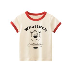 Girls Cute Bear Letter Printed T-Shirt