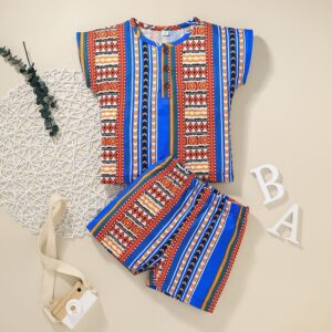 Girls Fashion Ethnic Style T-Shirt And Shorts Set