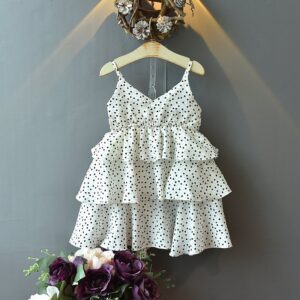 Girls Polka Dot Sleeveless Suspender Summer Dress