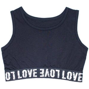 Girls Fashion Sleeveless Letter Printed High Waist Navel Exposed Tops