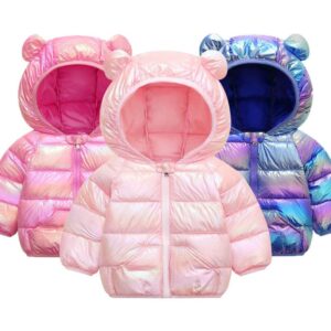 Kids Winter Cute Colorful Hooded Jacket