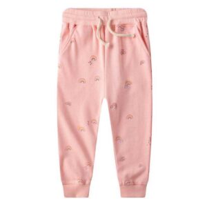 2-7Y Toddler Kid Girl Rainbow Print Casual Pant