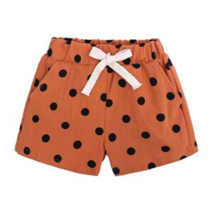 Cute Girl Dot Print Bowknot Design Shorts