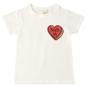 Girl Boy Red Heart Print Short Sleeves T-Shirt