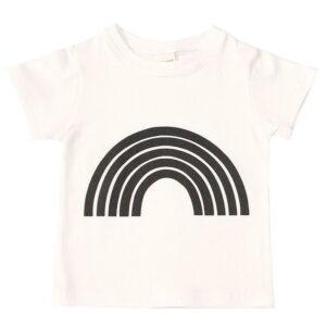 Boy Girl Kid Rainbow Print Simple Style T-Shirt