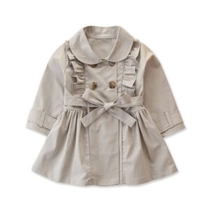 Kid Child Girl Classic Design Solid Color Button Outerwear
