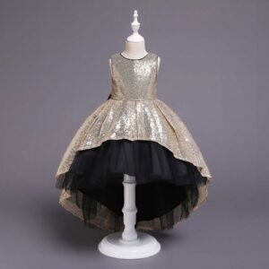 Luxury Girl Bright Color Design Irregular Party Princess Dress
