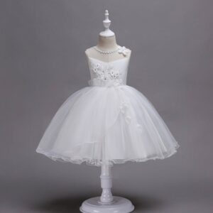 Girls Simple Style Flower Pattern Lace Tutu Dress