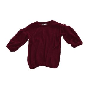 Girls Cotton Solid Color Puff Sleeves Simple Style Basic Tops