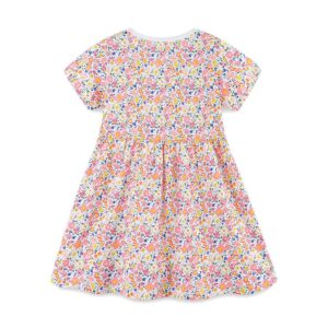 Kids Toddler Girls Casual Cute Tiny Flower Print Short Sleeve Round Neck Dress