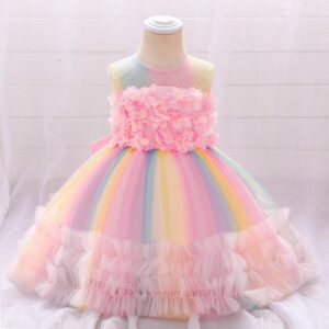 Kids Toddler Girls Mesh Sleeveless Party Tutu Princess Dress