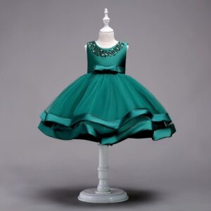 Kids Toddler Girls Bow Mesh Sleeveless Party Tutu Princess Dress