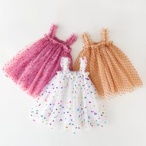 Kids Toddler Girls Cute Sequins Mesh Sleeveless Party Tutu Princess Dress