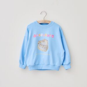 Girls Cute Cake Print Round Neck Long Sleeve Sweatshirts