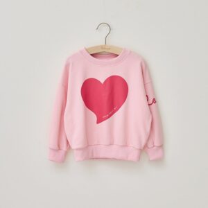 Girls Casual Heart Printed Long Sleeve Sweatshirts