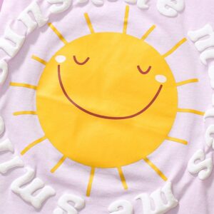 Children Cute Alphabet Print Short Sleeve Top And Shorts Cotton Girls Set