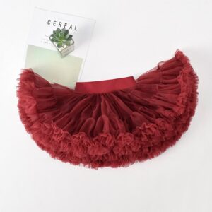 Kids Toddler Girls Casual Cute Solid Color Mesh Party Tutu Princess Skirt