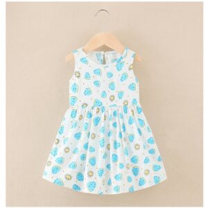 Kids Toddler Casual Cute Cartoon Watermelon Print Sleeveless Round Neck Dress