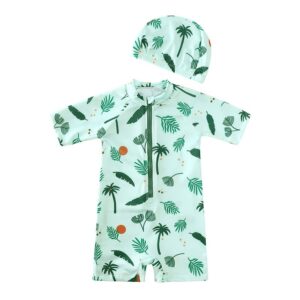 Kids Toddler Boys Girls Cute Sweet Cartoon Print Zipper Short Sleeve Round Neck Bodysuit