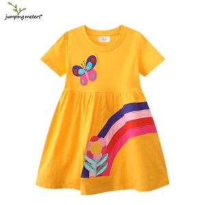 Kids Toddler Girls Summer Cute Embroidered Cartoon Pattern Dress