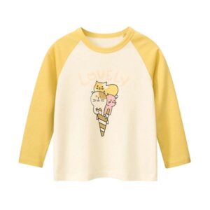 Kids Toddler Girls Casual Cute Versatile Cartoon Letters Print Long Sleeve Round Neck T-Shirt