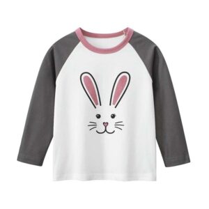 Kids Toddler Big Girls Casual Cute Cartoon Print Long Sleeve Round Neck T-Shirt