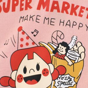 Kids Toddler Big Girls Casual Cute Cartoon Print Long Sleeve Round Neck T-Shirt