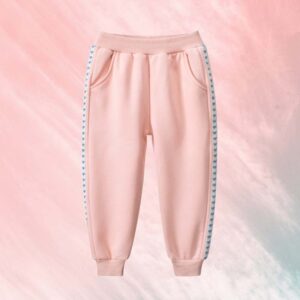 Kids Toddler Big Girls Spring Autumn Casual Versatile Loving Print Solid Color Trousers