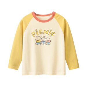 Kids Toddler Big Girls Casual Cute Cartoon Rabbit Letter Print Long Sleeve Round Neck T-Shirt
