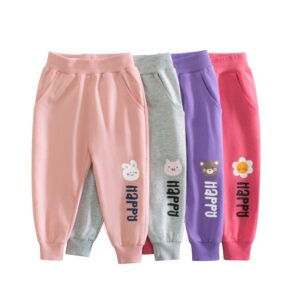 Kids Toddler Big Girls Casual Cute Cartoon Animal Letters Print Sport Trousers