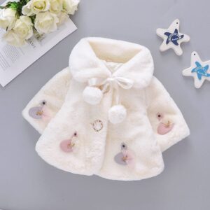 Girls Cygnet Pattern Pompon Coat