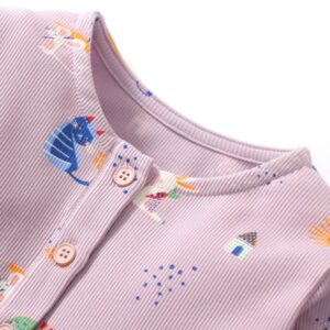 Kids Toddler Big Girls Spring Autumn Fashion Casual Cute Cartoon Pattern Round Neck Long Sleeve Dress