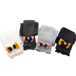 Kids Baby Toddler Girls Fashion Casual Cute Solid Color Bow Knitted Cotton Leggings Pants