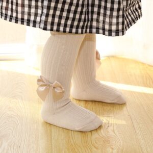 Kids Baby Toddler Big Girls Fashion Casual Cute Solid Color Bow Knitted Cotton Leggings Pants