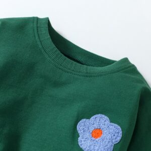 Kids Toddler Big Boys Spring Autumn Fashion Casual Cute Solid Color Floral Round Neck Long Sleeve Pants Set